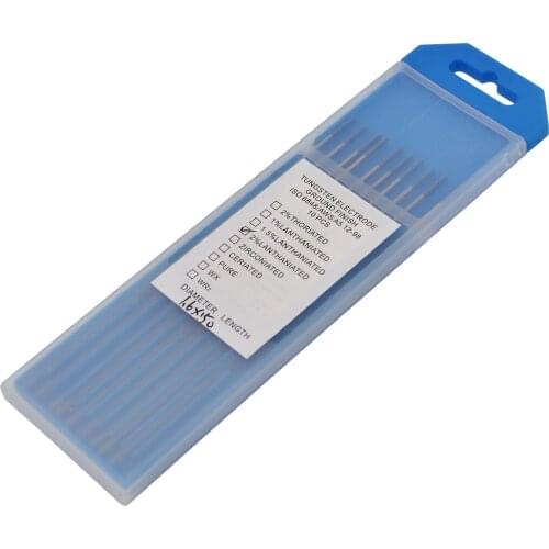 GZTIGWELD TIG Welding Electrodes Tungsten Electrodes TIG Welding Rods WL20 Blue 1.6x150mm 1/16" x 6" 10PK