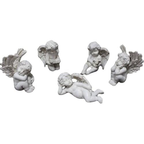 Little Girl Resin Flower Set Statues Tabletop Ornament Gift Creative Cute Angel Micro Landscape Home Garden Outdoor Decoration