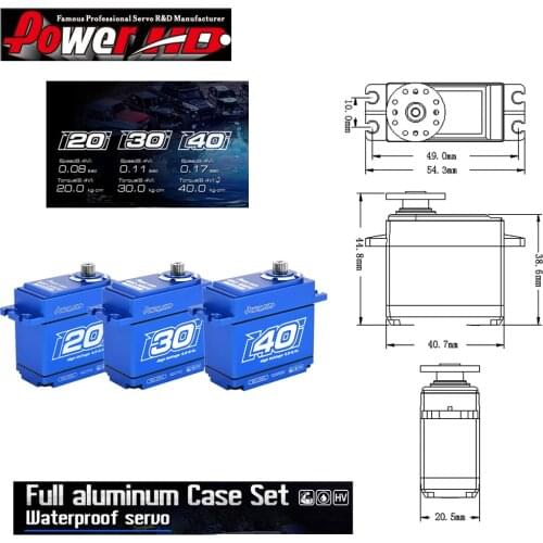 Power HD WH20/WH30/WH40 6.0-8.4V High Voltage Torque Full Aluminum Case Waterproof Servo Compatible With TRX4/KM5 For RC Car Toy