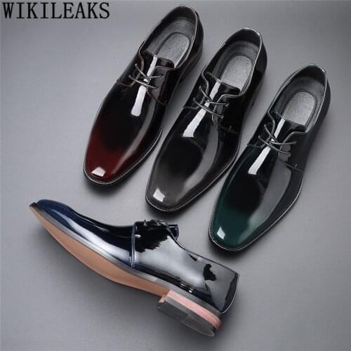Men Oxford Shoes Luxury Patent Leather Men Dress Shoes Designer Formal Black Party Shoes Men 2021 Chaussure Homme Luxe Marque