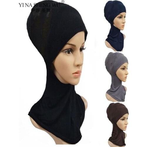 New Bottoming Headband Women Ethnic Bandage Arabic Muslim Style Modal HeadWrap Cap Turban Hijab Accessories Fashion Hair Scarf