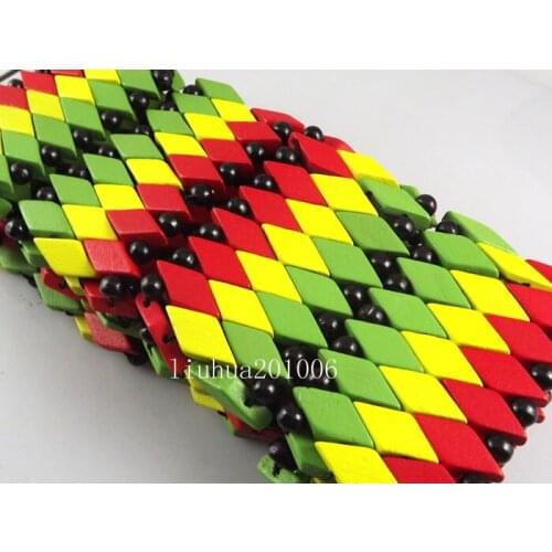 Wholesale 12 pcs stretchy 3 color mix wooden bracelets Fashion Jewelry Free Shipping