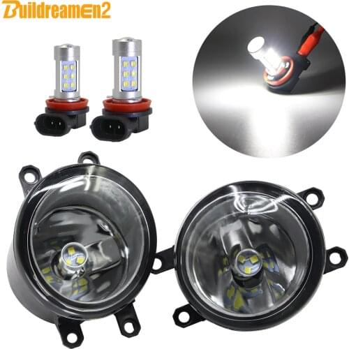 Fog Light Assembly Car Right + Left LED Fog Lamp DRL H11 12V For Toyota Corolla Verso Yaris Aygo Matrix IQ Previa Fortuner Hilux