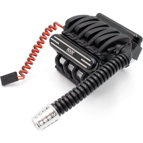 CNC machining metal nylon material simulation V8 engine motor radiator with cooling fan for TRAXXAS TRX4 Axial SCX10 90046 90047