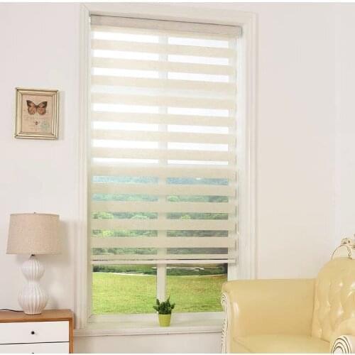 Premium Zebra Blinds Curtain Shading Luxurious Windows Sheer Roller Blinds Custom Size for Bathroom Bedroom Living Room Office