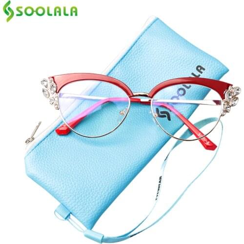 SOOLALA Women's Glasses Cat Eye For Vision