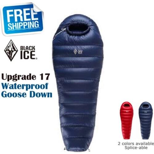 Black ice G700 ultra-light sleeping bag -5 outdoor waterproof goose down winter sleeping bag Splicing Double Sleeping Bag