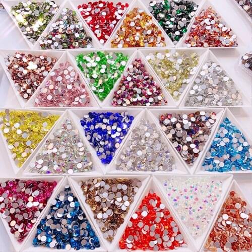 38 Colors SS10-SS30 (2.8mm-6.5mm) AAA Quality AB Glass Rhinestone Flatback Non Hot Fix Shining Decorations Gemstone