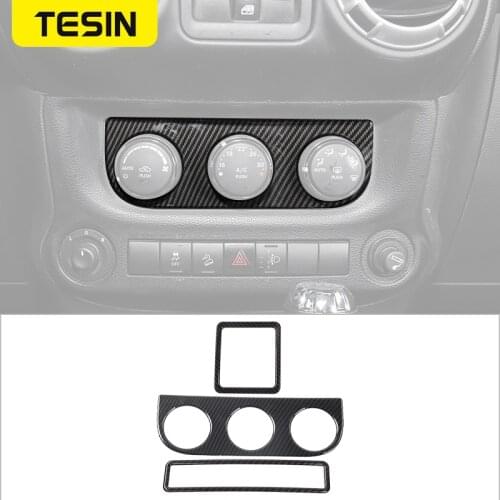 TESIN Car Window/Air Conditioning/Emergency Light Switch Decoration Car Stickers for Jeep Wrangler JK 2011-2017 Car Accessories