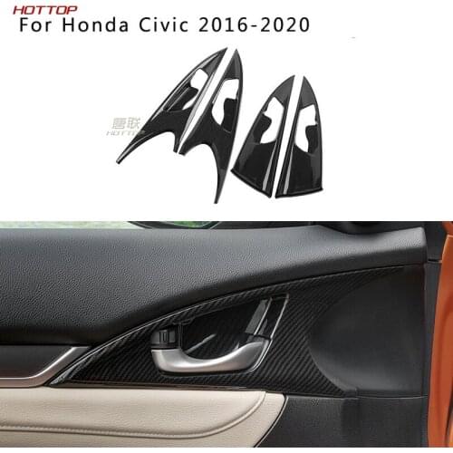 Inside Door Handle Cover Frame for Honda Civic 10th Sedan Hatchback 2016-2020