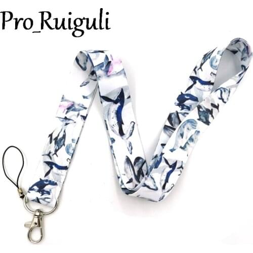 Dolphin Whale Ocean Neck Strap Lanyard keychain Mobile Phone Strap ID Badge Holder Rope Key Chain Keyrings cosplay Accessories