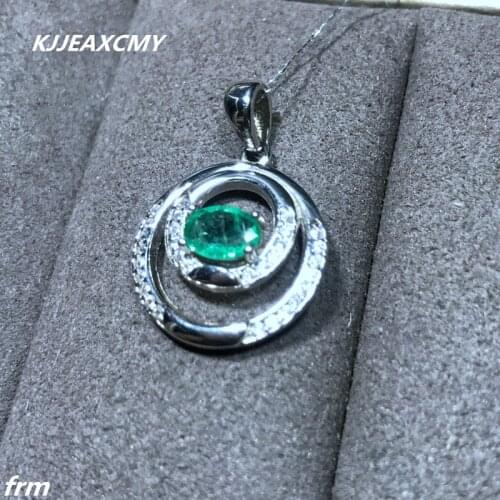 KJJEAXCMY boutique jewelry,Natural emerald ladies pendant 925 sterling silver inlaid chain