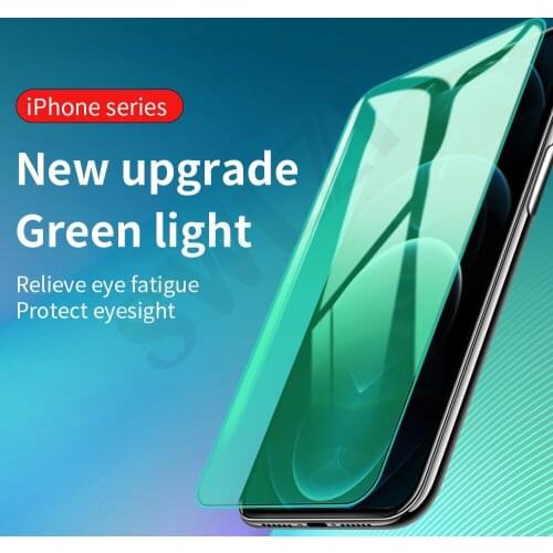 Anti Green light Tempered Glass for iphone X XS XR 11 12 Mini Pro Max SE 2020 Phone Screen Protector iphone 6 6s 8 7 Plus film