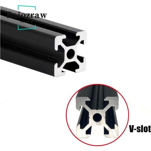 1PCS Black 100-800mm 2020 V slot Aluminum Profile Extrusion For 3D Printer CNC Engraving Machine Shooting Track Woodworking DIY
