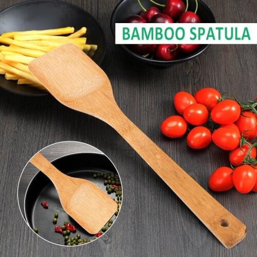 1pc New Arrival Bamboo Spatula Shovel Cooking Utensils Non Stick Wooden Cookware Tools Home Kitchen Cooking Supplies