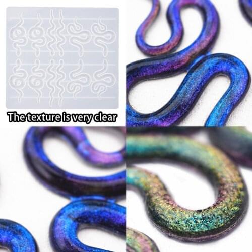 1PC Snake Earrings Silicone Mold Diy Crystal Epoxy Silicone Molds Keychain New Resin 2021 DIY UV Mold K0P4