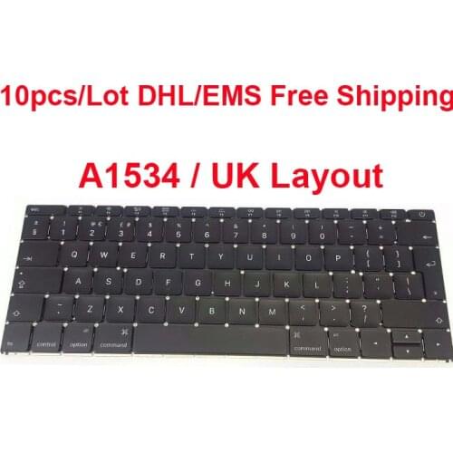 10pcs DHL/EMS FREE SHIPPIN For Macbook 12" A1534 UK Keyboard Year 2015 MF855 MF865