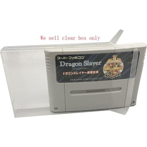 100PCS Clear Transparent Collection Cover For SFC Game Card Storage Protection Display Box