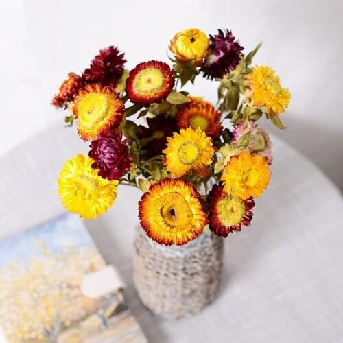 15pcs flower head,Natural Dried Flowers Bouquet,Immortal Daisy flower for Wedding Party Home Decoration accessories,flower gift