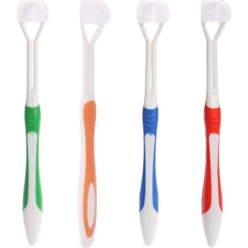 1x 3 Sided Toothbrush Ultrafine Soft Bristle Adult Tooth Brush For Health Teeth