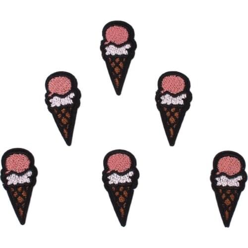 20pcs/lot mini Ice Cream Patch Iron On Embroidered Cartoon Small Patches DIY Appliuqes Sew On Jeans Bags Stickers Coats Badge