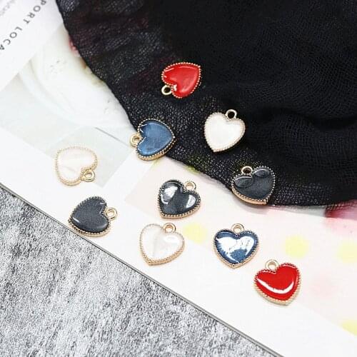20pcs/Lot Heart 15mm Diy Design for Jewelry Making Earring Bracelet or Necklace Handmade Enamel Charms