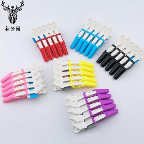 5pcs/lot Plastic Hair Clip Hairdressing Clamps Claw Hair Section Clips Grip Cutting Barbers For Salon Hair Styling Accessories