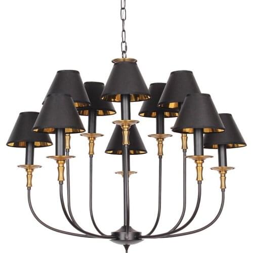 American living room modern minimalist bedroom wrought iron European retro black dining room art fashion Pendant Lights LX111706