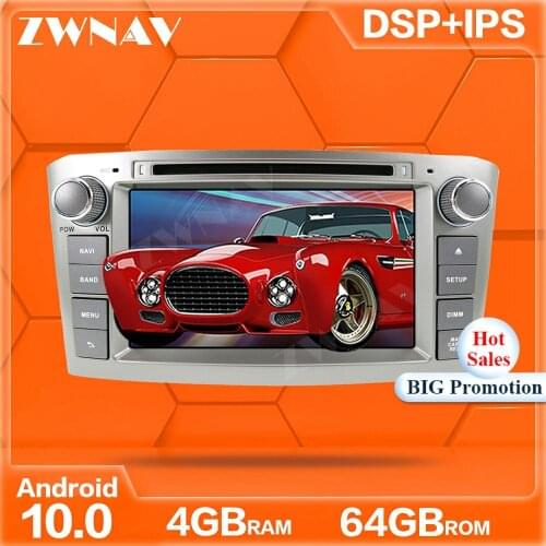 Android 10.0 screen Player For Toyota Avensis T25 2003 2004 2005 2006 2007 2008 GPS Navigation Auto Audio Radio stereo head unit