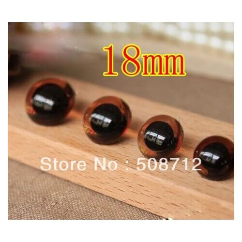 Free shipping!!!!18mm 100pairs brown color DIY toy-Safety Eyes/ Plastic Sew-On EYES