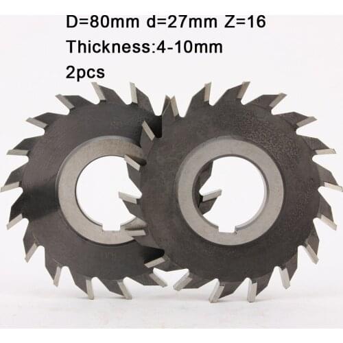 Free shipping 2pcs side and face milling cutter 80*4*5*6**8*10 HSS P6M5 china supplier