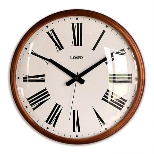 Vintage Large Wall Clock Living Room Roman Wood Retro Wall Clocks Silent Bedroom Kitchen Duvar Saati Wall Watch Decor ZB5WC