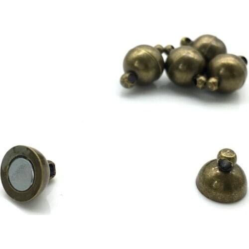 10pcs/Lot 8mm Bronze Necklace Bracelet Connector Body Magnet Buckle Jewelry Accessories Wholesale PC-011