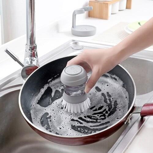Cleaning Brushes Dish Washing Tool Soap Dispenser Refillable Pans Cups Bread Bowl Scrubber Household Kitchen Cleaning Gadgets