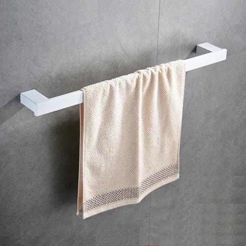 MTTUZK 304 Stainless Steel Brushed Gold Towel Bar White Towel Holder Towel Ring Wall Mounted Towel Rack Bathroom Accessories