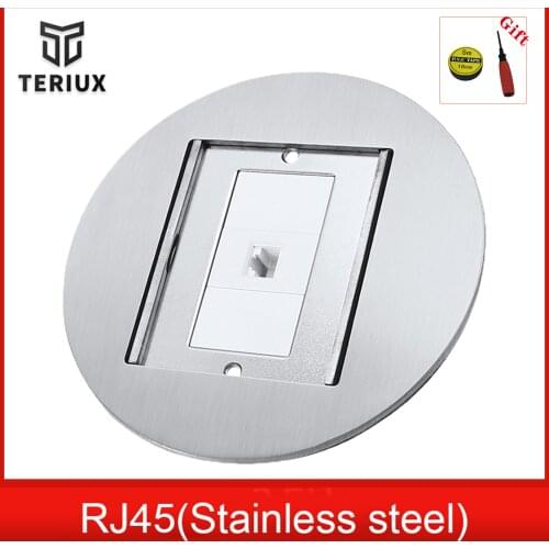 Electrical floor outlet recessed socket networking outlet silvery floor receptacle built in computer outlet socket