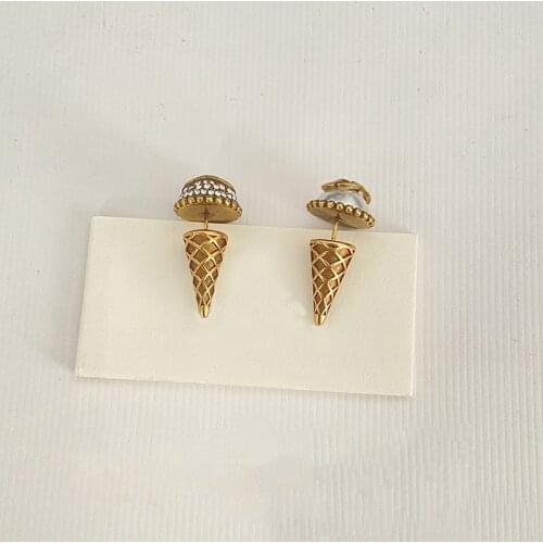 Classic Stud Earrings For Women2021 Korean Fashion Ice Cream with Crystal Pearl Classic Aros Earring Charm Lady Vintage Jewelry