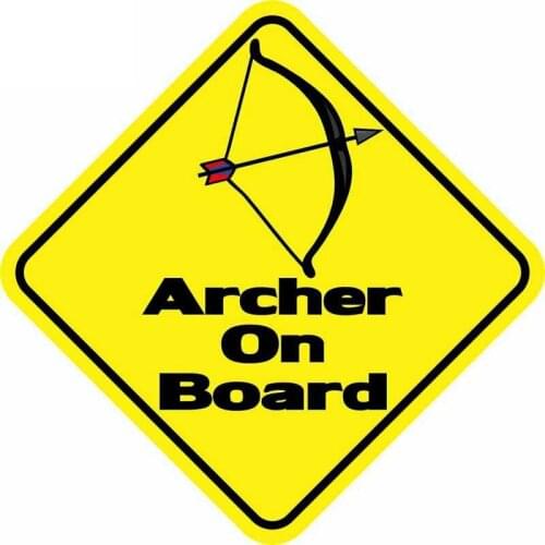 Hot Sell Attention ARCHER ON BOARD Car Sticker Car Window Accessories Decal PVC 11cm*11cm Sunscreen Waterproof