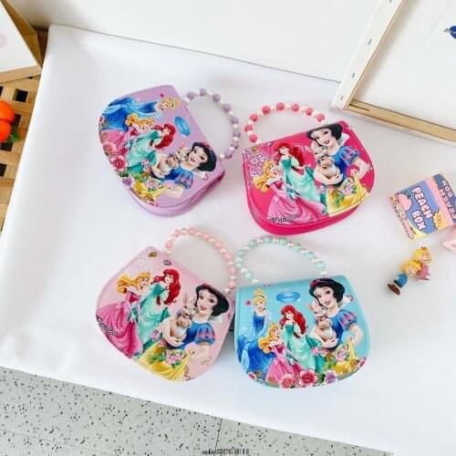 Mini Shoulder Bag Sequins Girl Frozen Elsa Sofia Princess Messager Bag Casual Princess Party Crossbody Bag Pouch Birthday Gift