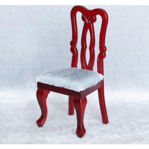 Dollhouse Miniature Wooden Dining Chair Toy Furniture Model Display Simulation Living Room Home Ornaments Kids Pretend Play