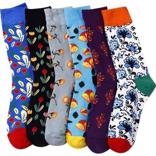 Spring Autumn Personality Middle Socks Woman and Man Decorative Couple Socks