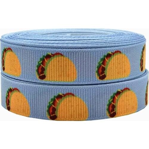 New Arrival 5/8'' 15mm Tacos Print Grosgrain Ribbon Webbing for DIY Bow Gift Wrap 10yards/lot