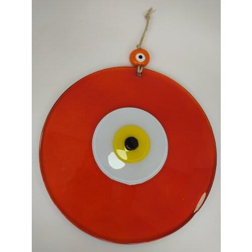 Orange Big Evil Eye 20cm Glass Bead Ojo Turco Pendant Charm Turkish Handmade Amulet for Wall Hanging Talisman Boho Home Decor