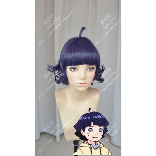 Anime Boruto: Naruto the Movie Himawari Uzumaki Cosplay Wig Short Heat Resistant Synthetic Hair Wigs + Wig Cap
