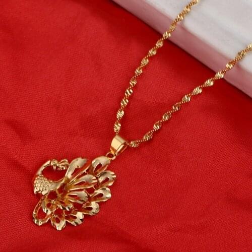 Peacock Pendant Necklace Fashion Charm Copper Jewelry For Women Necklace Accessories