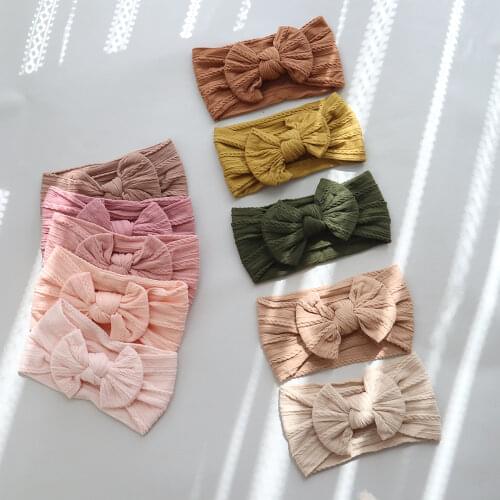 Baby Headband Girl Headbands Bow Newborn Twist Turban Children Hair Band Nylon Toddler Stretchy Soft Turban Kid Hair Accessories