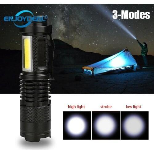 Q5 COB LED Flashlight 3800Lumens Ultra Bright Zoomable Mini Flashlight Torch Focus Light for Camping Cycling Lighting
