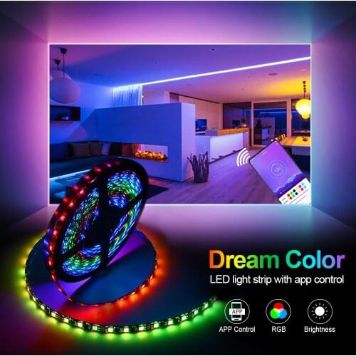 12V WS2811 Led Strip Light Dream Color Bluetooth Controller 5050 RGB 30Leds/m 60Leds/m 1M 2M 3M 4M 5M WS2811 IC Led Pixel Strip