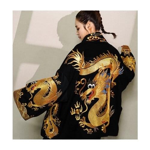 Womens luxury dragon embroidery black leisure jacket/fashion model tuxedo/studio