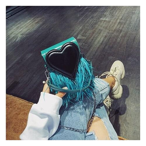 New design fashion feathers heart pu leather Party Casual female totes ladies handbag chain shoulder bag phone purse flap #30